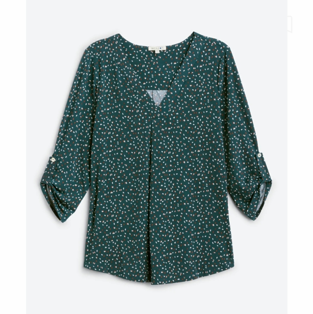 Blouse Dark green with brown